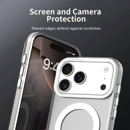 Daily iPhone Protection Candy MagSafe Case clear PC+TPU showing raised edges for screen and camera protection, MagSafe ring visible, scratch-resistant everyday cover