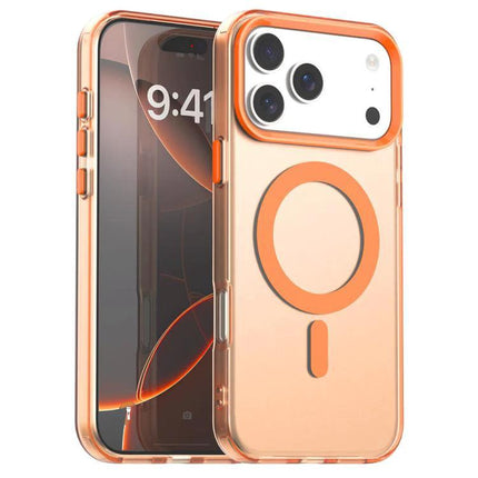 Daily iPhone Protection Candy MagSafe Case slim transparent orange PC+TPU protective cover for iPhone with MagSafe ring