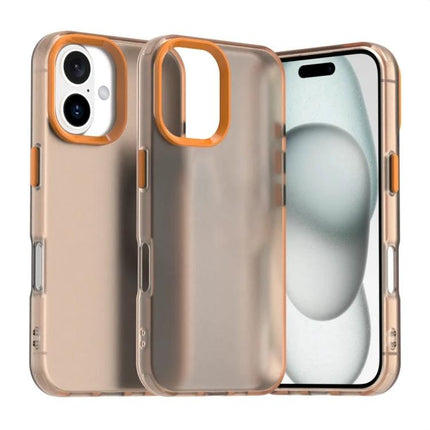 iPhone Case For Everyday Use, Slim And Durable - slim translucent gold PC TPU protective case for iPhone with orange camera ring
