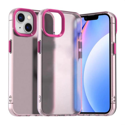 Essential iPhone 15 Case for Everyday Protection - slim clear pink PC+TPU case showing front and back with raised camera and button guards