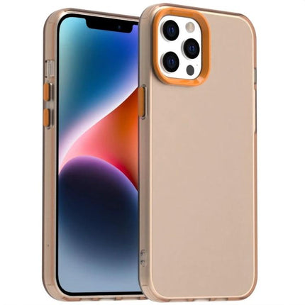 Essential Phone Case For Everyday iPhone Protection During Daily Activities And Commutes — slim gold protective iPhone case with raised camera bezel and button covers