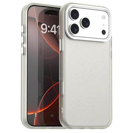 Hybrid Phone Case for Daily Protection - slim two-layer clear silver case with raised camera bezel and easy-access buttons