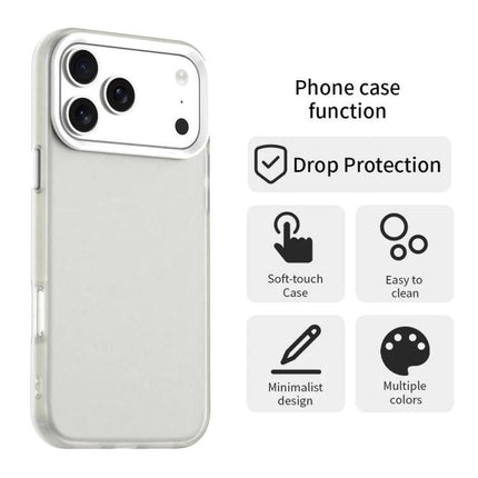 Hybrid Phone Case for Daily Protection clear two-layer slim case showing camera cutout and drop protection icons