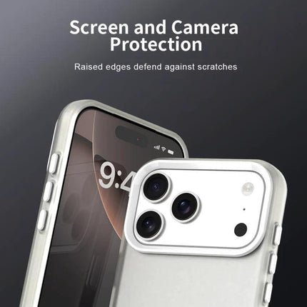 Hybrid Phone Case for Daily Protection with raised edges showing screen and camera protection on clear two-layer case