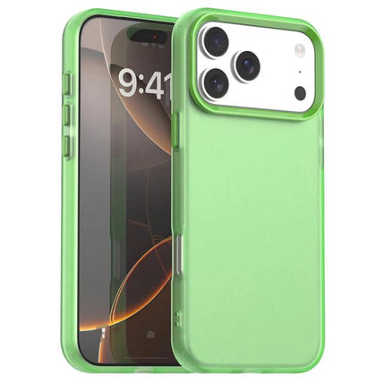Hybrid Phone Case for Daily Protection in translucent green with two-layer PC and TPU design, slim fit and camera protection