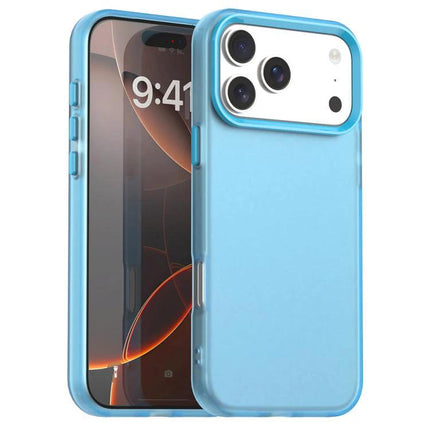 Hybrid Phone Case for Daily Protection slim blue two-layer case with raised camera ring, TPU inner and rigid PC shell, lightweight everyday shock protection