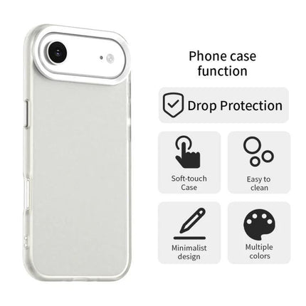 iPhone Hybrid Case For Everyday Protection clear PC+TPU case with raised camera bezel, drop protection, soft-touch finish, minimalist design
