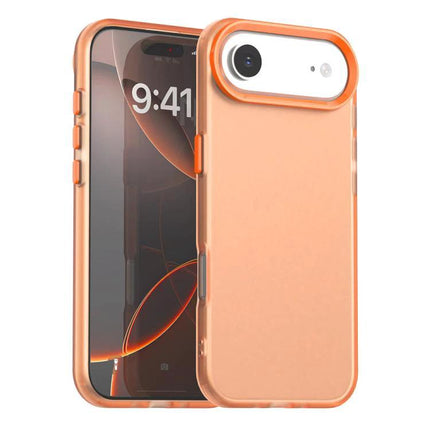 iPhone Hybrid Case For Everyday Protection in peach PC+TPU with raised camera lip, corner shock absorption and precise port/button access