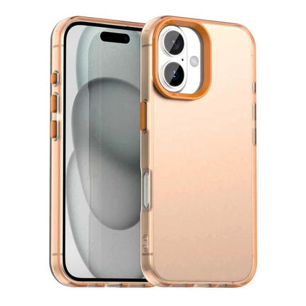 Hybrid Phone Case for Daily Protection slim two-layer clear gold bumper case showing front and back views, lightweight scratch and bump protection