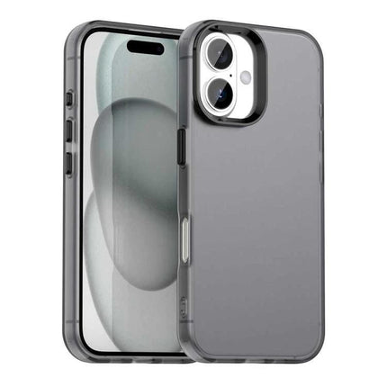 Hybrid Phone Case for Daily Protection - slim two-layer smoke-gray phone case with rigid PC shell and soft TPU inner, lightweight everyday protection