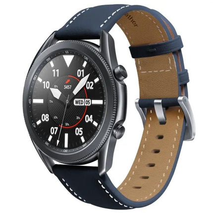 Genuine Leather Watch Strap Silver Buckle For Watch3 41/45mm