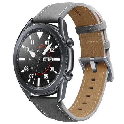 Genuine Leather Watch Strap Silver Buckle For Watch3 41/45mm
