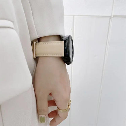 Genuine Leather Watch Strap Silver Buckle For Watch3 41/45mm