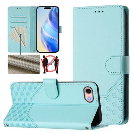 Leather Phone Case With Card Slots For Everyday Essentials - slim turquoise PU leather wallet case with TPU shell, card slots and kickstand