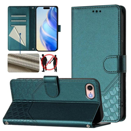 Leather Phone Case With Card Slots For Everyday Essentials - teal PU leather wallet case with TPU shell, card slots and kickstand