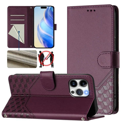 Leather Phone Case With Card Slots For Everyday Essentials - purple PU leather wallet case with TPU shell, card slots, kickstand and magnetic clasp
