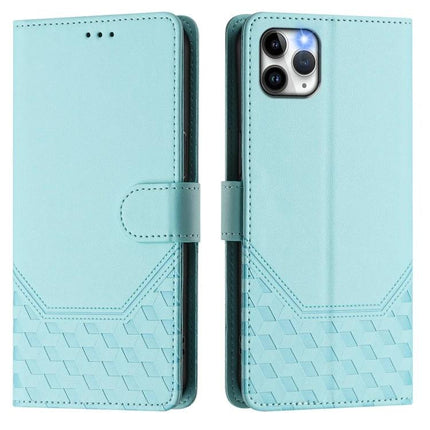 Leather Phone Case With Card Storage For Daily Essentials - slim aqua leather wallet case with three card slots, cash pocket and RFID protection