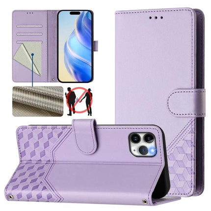Leather Phone Case With Card Storage For Daily Essentials in lilac with 3 card slots, cash pocket, RFID lining and kickstand