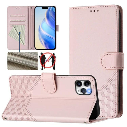 Leather Phone Case With Card Storage For Daily Essentials in pink wallet style with three card slots, cash pocket and RFID-blocking lining