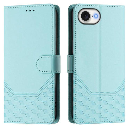 Leather Phone Case With Card Slot For Everyday Essentials in light teal, durable leather wallet case with three card slots and camera cutout