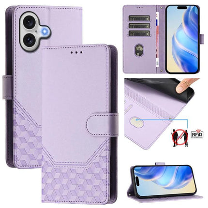 Leather Phone Case With Card Slot For Everyday Essentials in lavender with three card slots, RFID protection and stand function