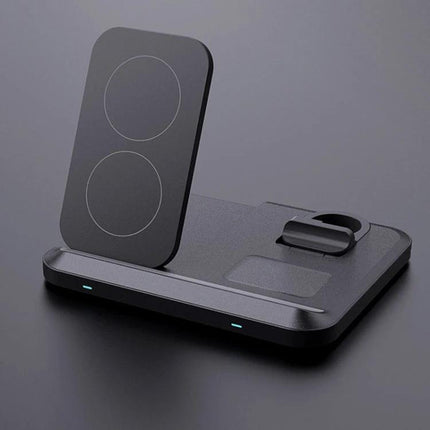 A Folding Charger for Daily Home and Travel Essentials - compact foldable 3-in-1 wireless charging station for phone, earbuds, and smartwatch