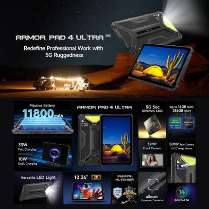 Ulefone Armor Pad 4 Ultra Rugged 10.36in 5G Android Tablet