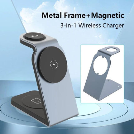 Versatile Magnetic Wireless Charger for Daily Travel Needs - compact 3-in-1 metal magnetic wireless charger for phone, earbuds, and smartwatch