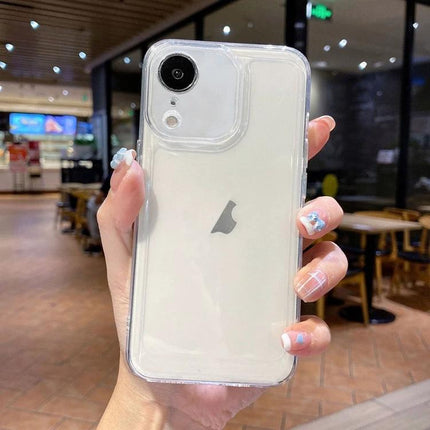 Essential Phone Case For Everyday Protection And Comfortable Secure Grip During Daily Commute - clear TPU case with corner buffering shown on smartphone in cafe