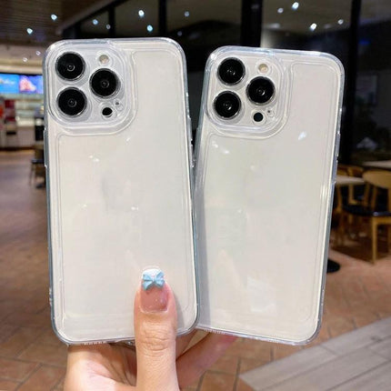 Essential Phone Case For Everyday Protection And Comfortable Secure Grip During Daily Commute - clear TPU case with corner buffering shown on two phones