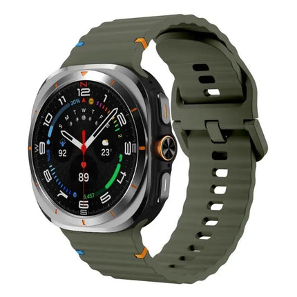Wavy Silicone Stitched Watch Band For Galaxy Watch Ultra2