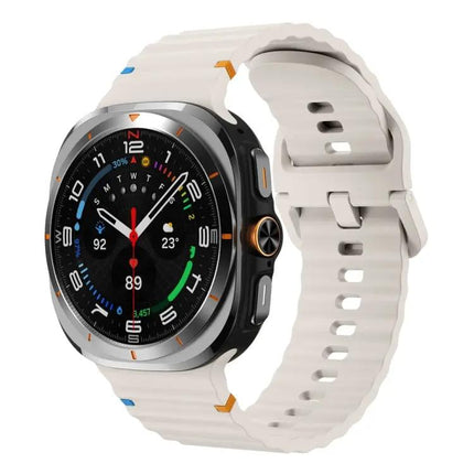 Wavy Silicone Stitched Watch Band For Galaxy Watch Ultra2