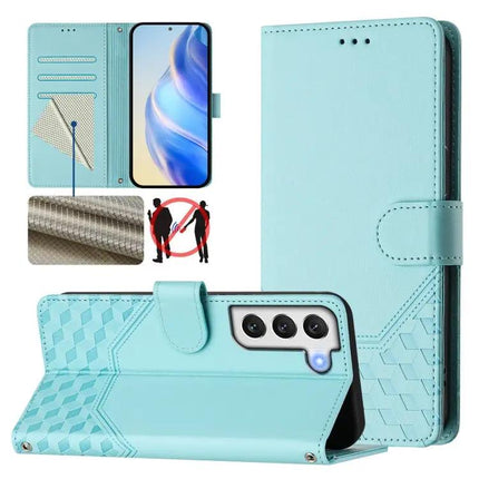 Honeycomb Embossing RFID Leather Phone Case Card Holder