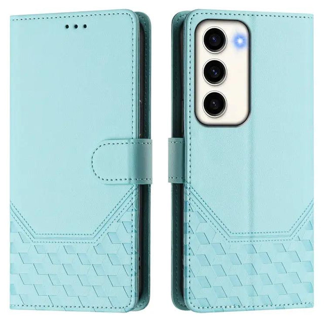 Honeycomb Embossing RFID Leather Phone Case Card Holder | Syndmart
