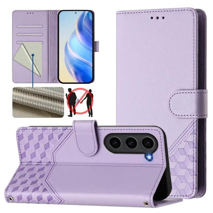 Honeycomb RFID Leather Phone Case With Card Holder