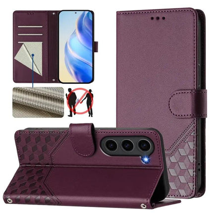 Honeycomb RFID Leather Phone Case With Card Holder