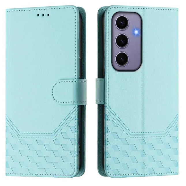 Honeycomb RFID Leather Phone Case With Card Holder | Syndmart