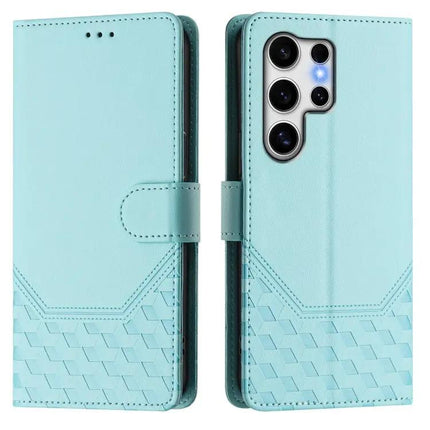 Honeycomb Embossing RFID Leather Phone Case With Card Holder