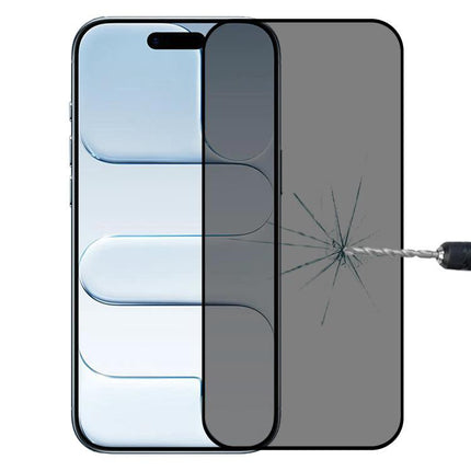 Tempered Glass Screen Protector For Everyday iPhone Protection showing ultra-thin privacy glass resisting scratches and drill impact