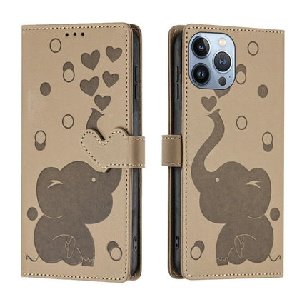 Daily Phone Case With Elephant Design For Everyday Use - slim PU leather wallet case with elephant, card slots, and kickstand