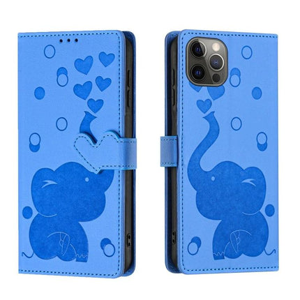 Leather Phone Case With Elephant Design For Daily Carry And Gentle Everyday Use On The Move - blue PU leather wallet case with elephant and card slots
