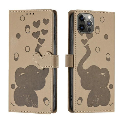 Leather Phone Case With Elephant Design For Daily Carry And Gentle Everyday Use On The Move - PU leather wallet case with elephant and card slots