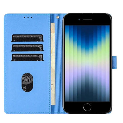 Daily Phone Case With Elephant Design For Everyday Use - slim blue PU leather wallet case with card slots, cash pocket and kickstand