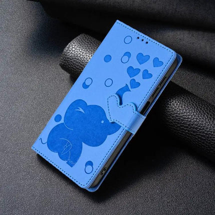 Cartoon Elephant PU Leather Wallet Case For Samsung S24
