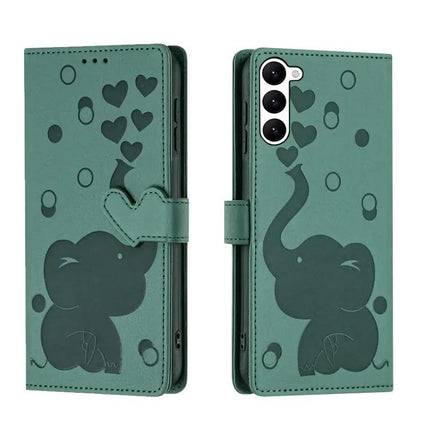Embossed Cartoon Elephant PU Leather Wallet Phone Case