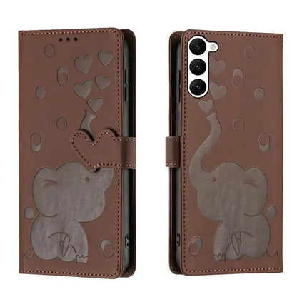 Embossed Cartoon Elephant PU Leather Wallet Phone Case