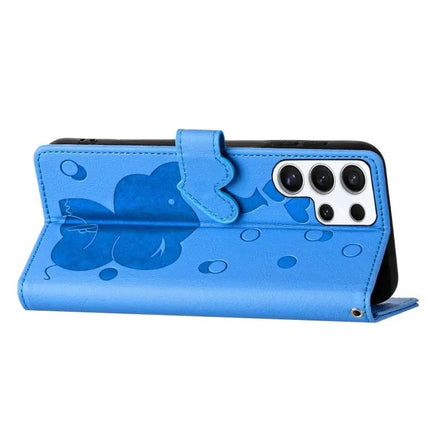 Embossed Cartoon Elephant PU Leather Wallet Phone Case