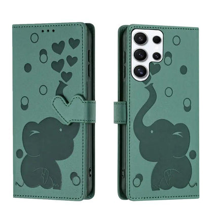 Embossed Cartoon Elephant PU Leather Wallet Phone Case