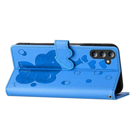 Elephant Embossed PU Leather Wallet Case For S25 Series