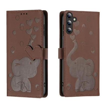 Cartoon Elephant Embossed PU Leather Wallet Case Samsung S26